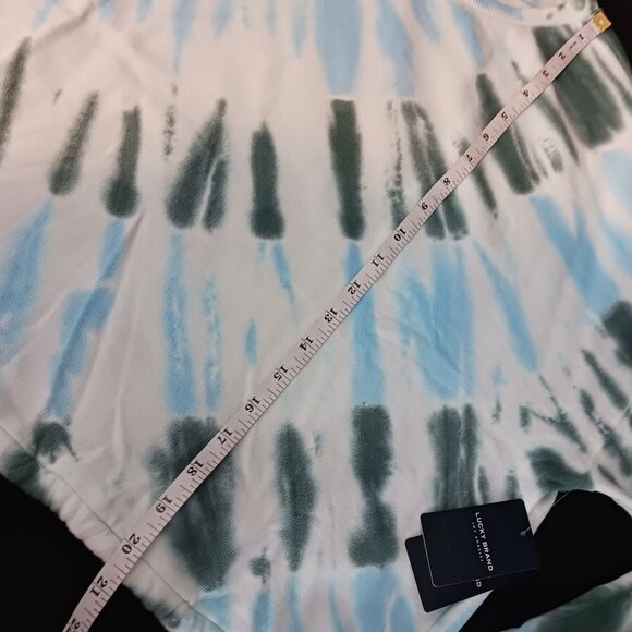NEW Lucky Brand‎ Crew Neck Cropped Blue Green Tie-Dye Sweatshirt Size XXL - Picture 11 of 11